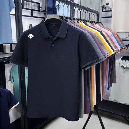 Mercerized Cotton100% Men's Summer Luxury Brand Short Sleeves Polo Shirt 25 Colors Choose From T-Shirt Business Leisure Men Top