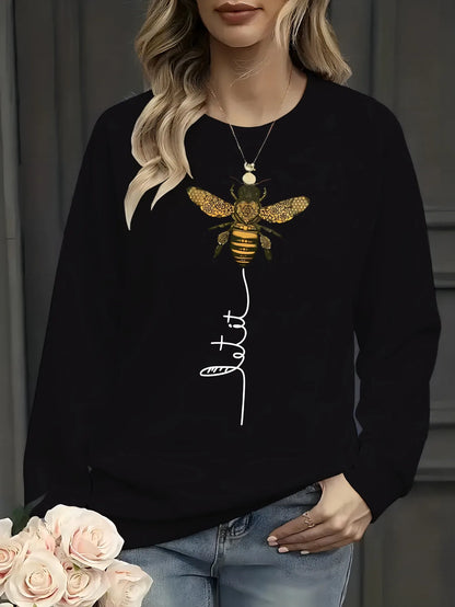 Women's Autumn and Winter Loose Casual Cartoon Zipper Bear Pattern Printed Velvet Long-Sleeved Round Neck Sweatshirt Pullover