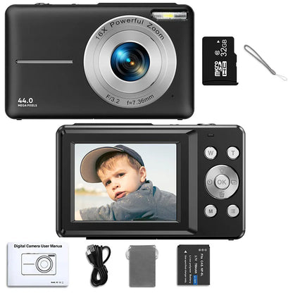 Children Digital Camera - 16X Zoom Compact Kids Camera with 1080P Video & Face Detection