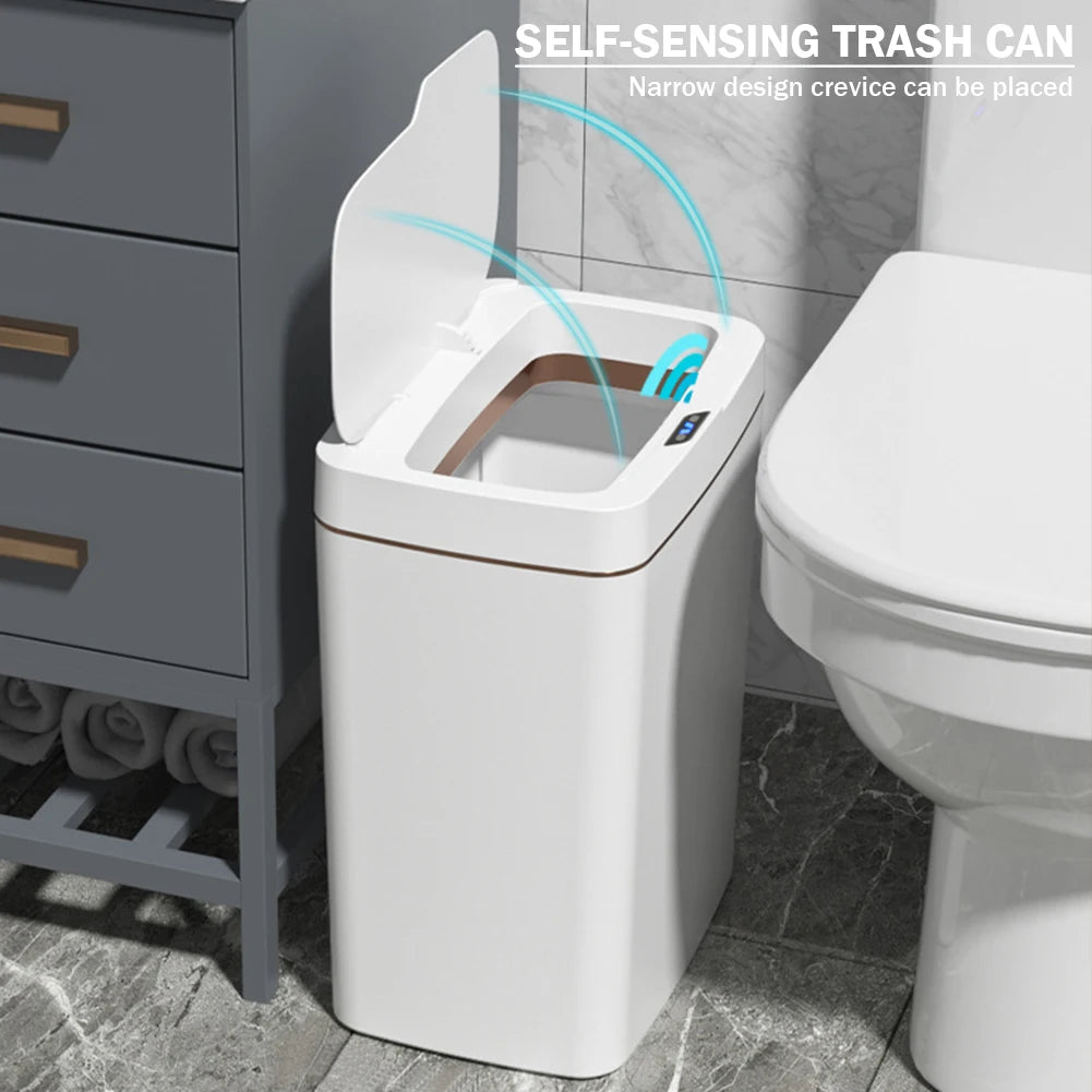 Smart Sensor Touchless Trash Can - Waterproof Electric Garbage Bin for Kitchen  Bathroom