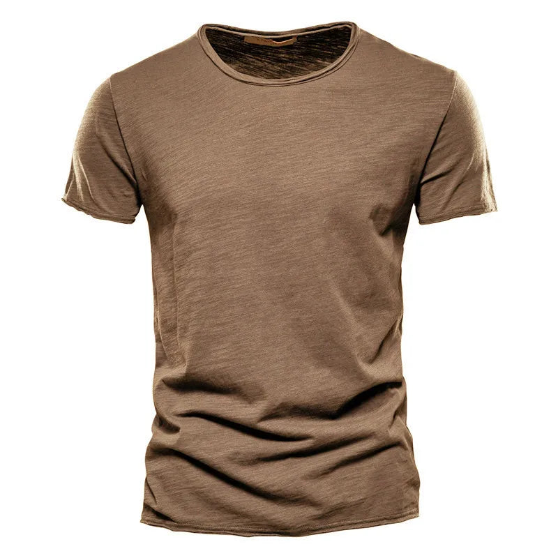 Quality 100% Cotton Men T-shirt Fashion Cut Design Slim Fit Soild Men's t-shirt Tops Tees Brasil Short Sleeve T Shirt For Men