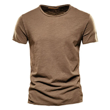 Quality 100% Cotton Men T-shirt Fashion Cut Design Slim Fit Soild Men's t-shirt Tops Tees Brasil Short Sleeve T Shirt For Men