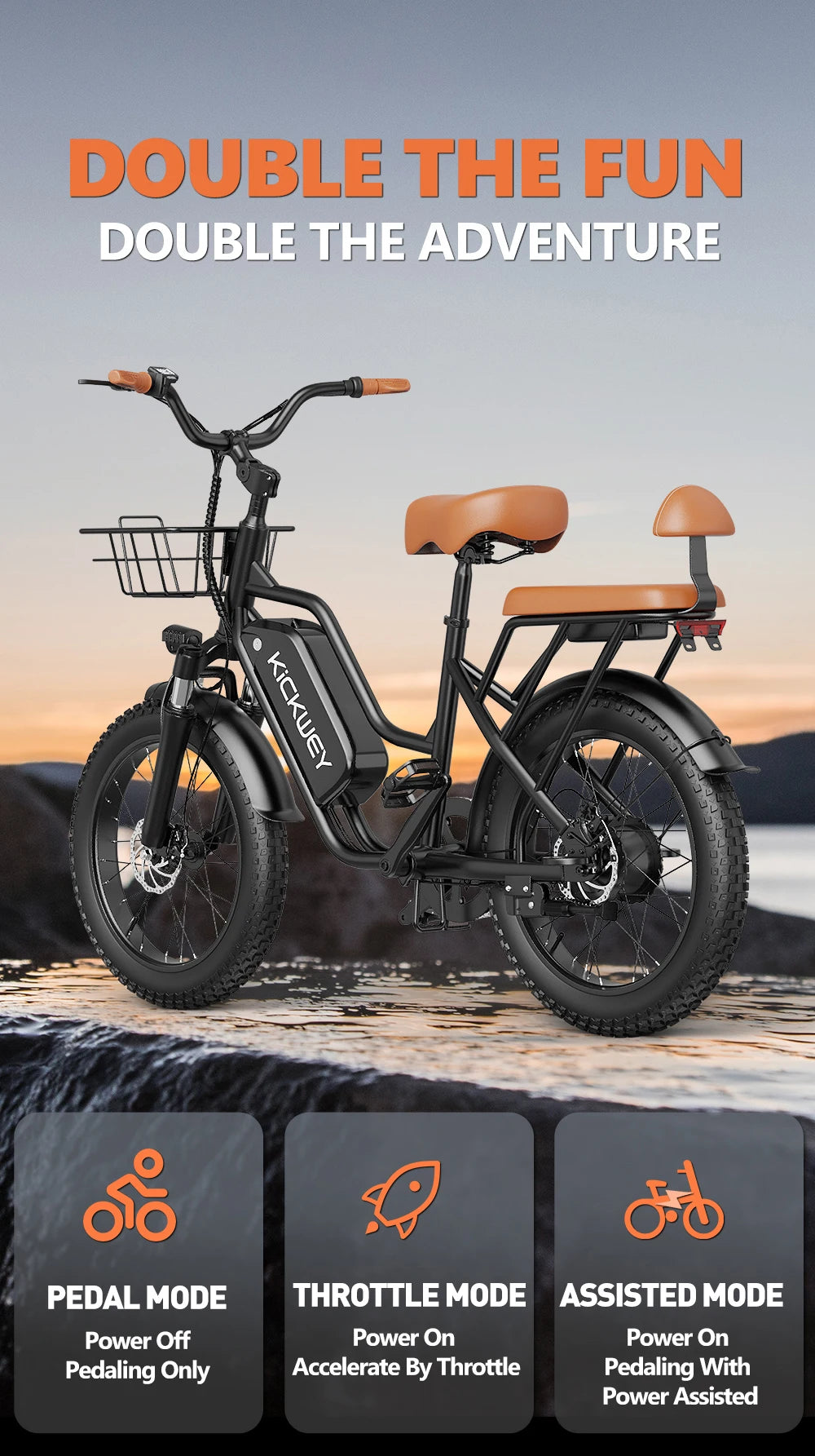 Electric Bike for Adults 20'' 1500W Peak Ebike Up to 50 Miles 32MPH Electric Mountain Bike 48V 20AH Removable Battery UL2849