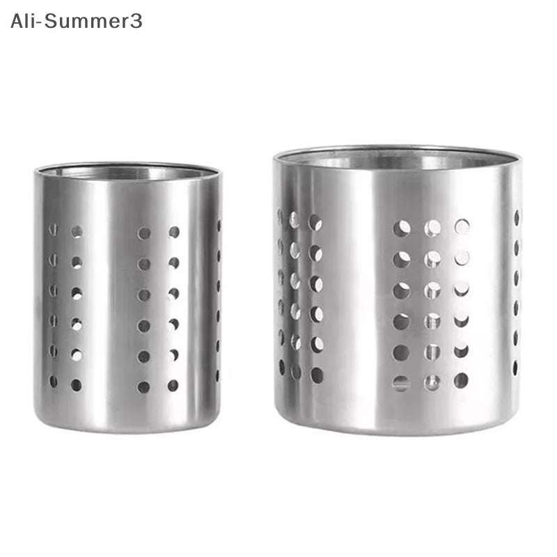 Stainless Steel Cutlery Holder - Kitchen Utensil Organizer & Drainage Basket