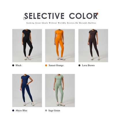 Ctenkevet Women's Summer Yoga Set, High-Waisted Tight-Fitting Workout Set for Outdoor Casual Running & Gym Sportswear Female