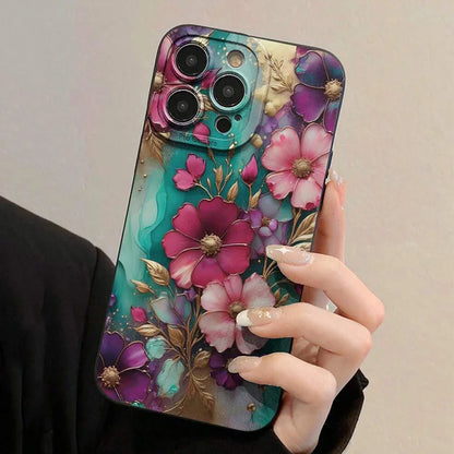 Vintage Floral Pattern Phone Case For Samsung Galaxy S26 S25 Ultra S24 FE S23 Plus S22 S21 A56 A36 A15 A55 A35 A54 A34 A53Cover
