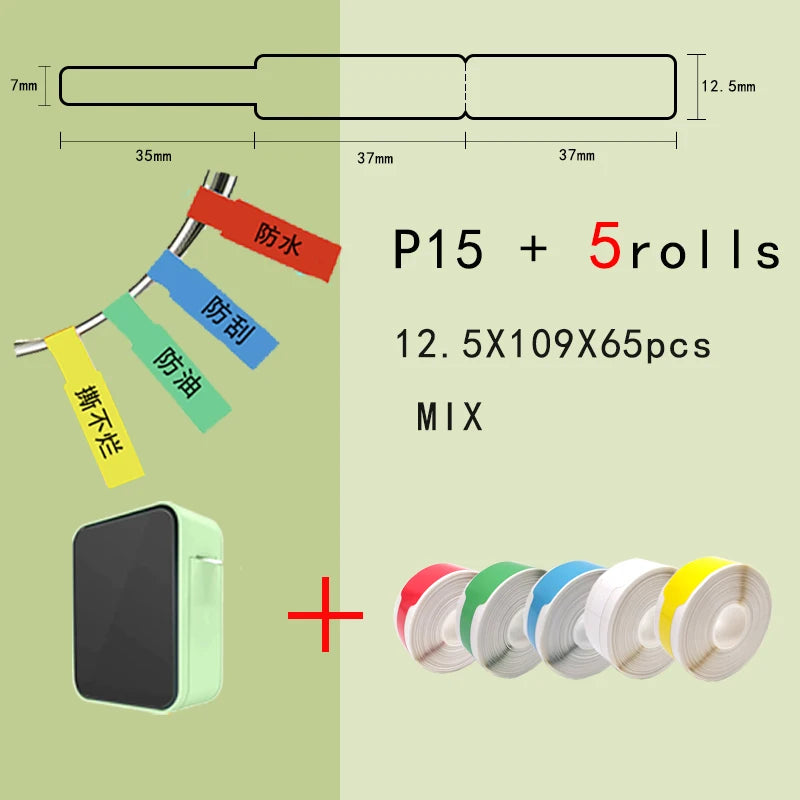 P15 Network Cable Label Printer Mini Wireless Bluetooth Labeling Machine similar as D110 Handheld Printer  Thermal  Price Label