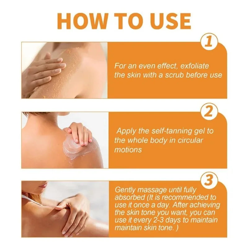 Tanning Cream Face Body Long Lasting Bronzer Skin Tanner Suntan Protect Radiation Nourishing Natural Self-Tanning Lotion
