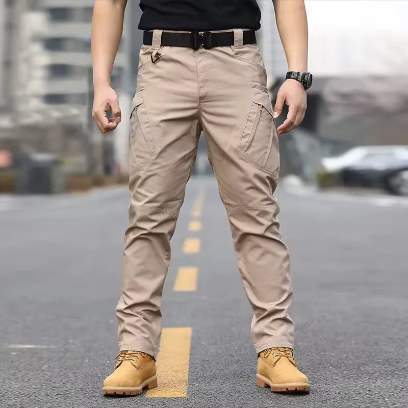 New Work Tactical Pants Men Casual Cargo Trousers Summer Multi-pocket Waterproof Pant Workwear Hiking Training Trousers Male