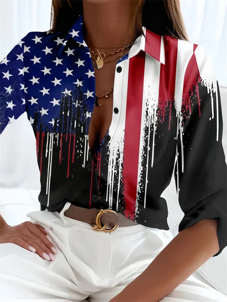 Hot Ladies Shirt 3D Print Long Sleeve Loose Shirts Hawaiian Shirts Fashion and Casual Character Size Comfortable Fabric