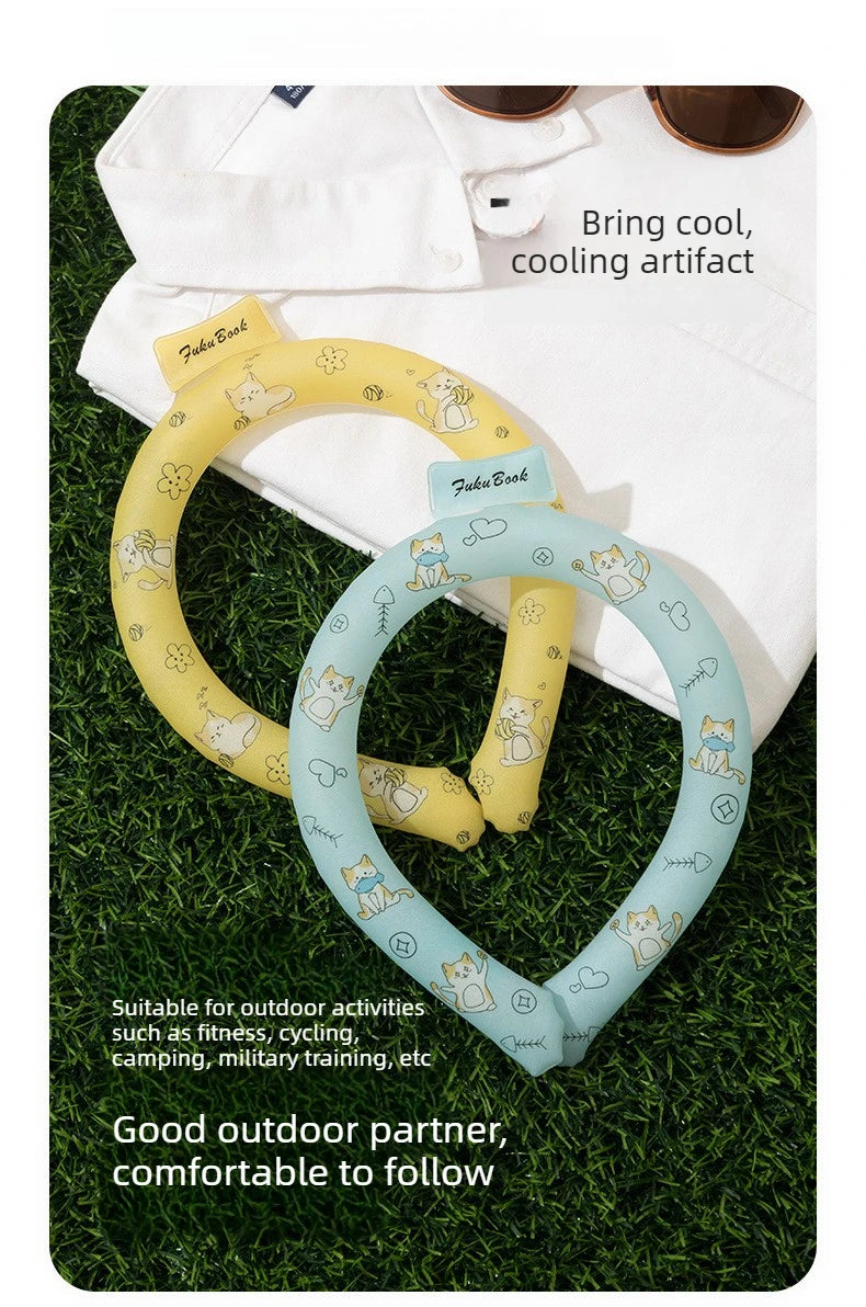 Hot! Japanese summer 28° heatstroke prevention cooling ice collar outdoor sports ice neck cooling ring cartoon PCM neck ring