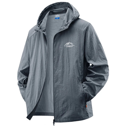Summer Waterproof Hiking Jackets Men Fishing Cycling Hooded Gym Sports Running Coat Outdoor Sun-Protective Thin Jacket Clothing