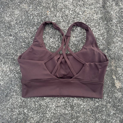 Solid Color Soft Tight Gym Yoga Underwear high strength shockproof Women Cross Back Fitness Bra Sport Top Comprehensive Butter