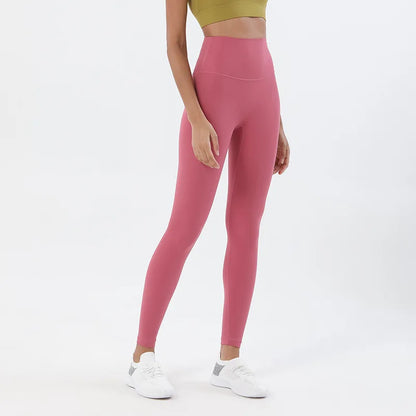SOISOU Nylon Yoga Pants Gym Leggings Women Girl Fitness Soft Tights High Waist Elastic Breathable No T Line Sports Pants