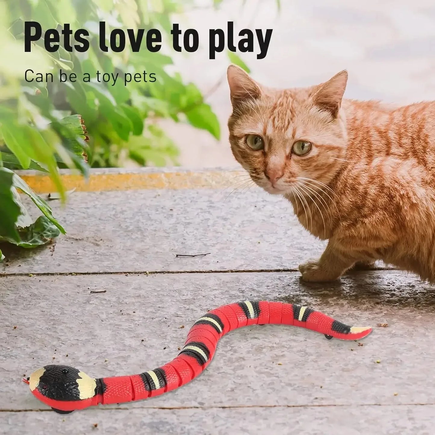 Smart Sensing Interactive Cat Toys Automatic Eletronic Snake Cat Teasering Play USBRechargeable Kitten Toys for Cats Dogs Pet