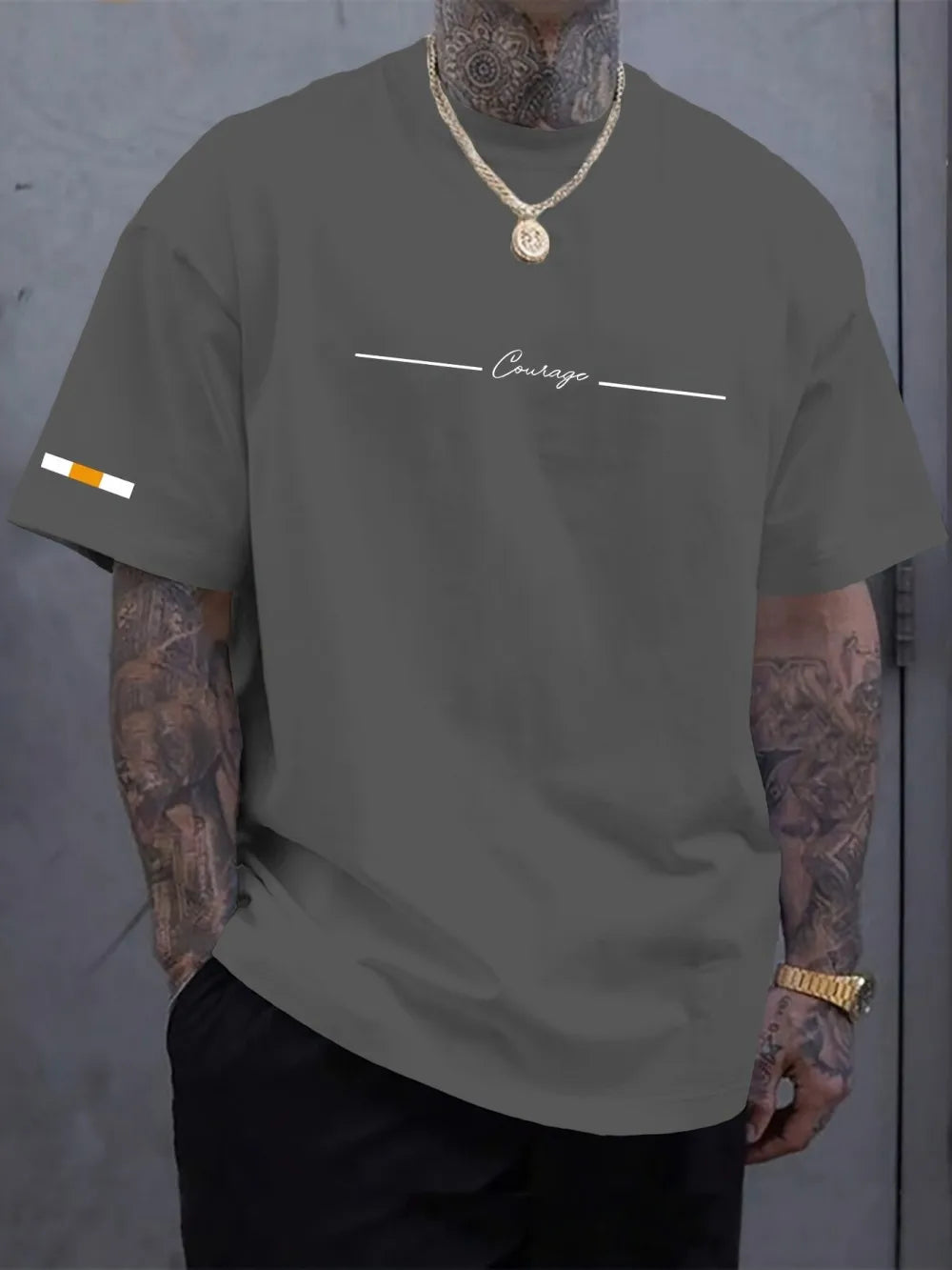 Men's Breathable T-Shirt - Summer Casual Top With Striped Printed Tee Design