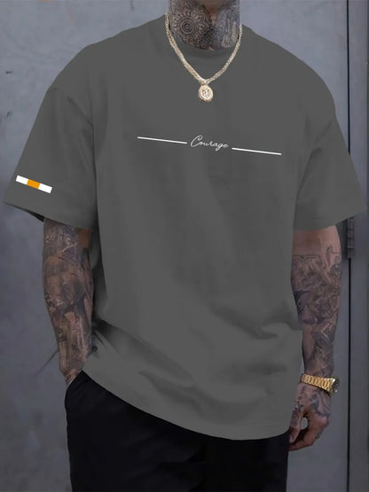 Men's Breathable T-Shirt - Summer Casual Top With Striped Printed Tee Design