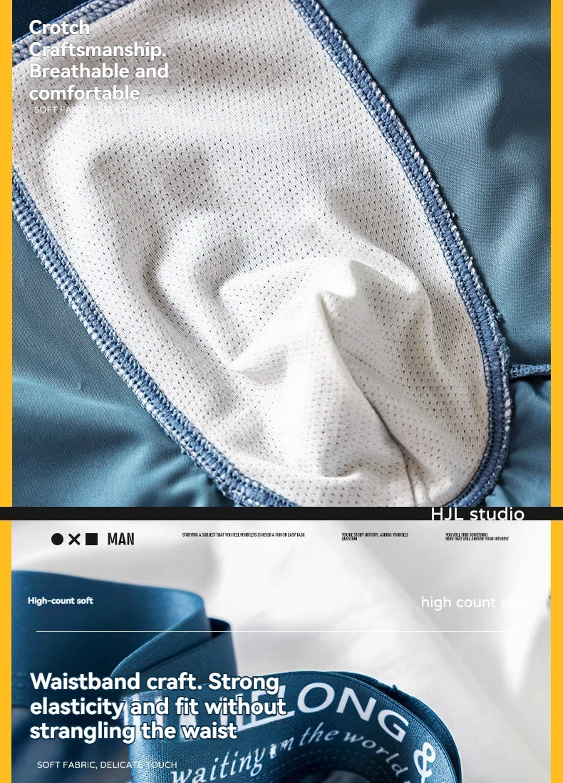 Luxury Ice Silk Boxers - Breathable Satin Mens Underwear 3PCS