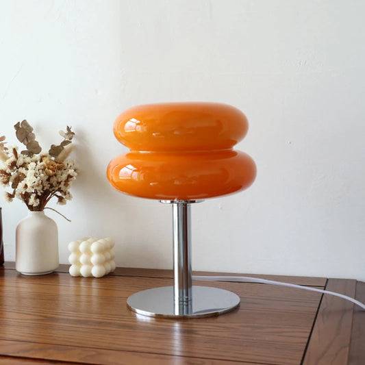 Macaron Glass Table Lamp - Trichromatic Dimming Night Light for Living Room  Bedroom Decor - ZOOMNSTORE