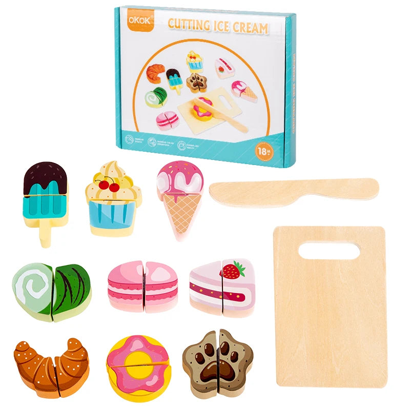 Wooden Pretend Play Simulation Food Fruits Vegetables Toys For Children Kids