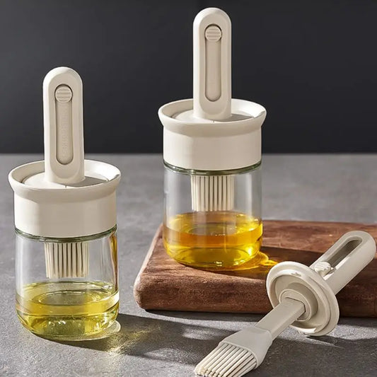 1 oil bottle, BPA-free, high-temperature resistant silicone brush set,for baking,grilling,kitchen,and outdoor picnic accessories