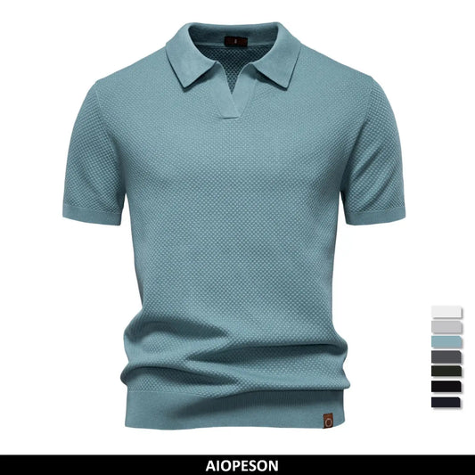 Men's Breathable Polo Shirt - Lightweight Stretch Short Sleeve Polo for Summer Casual Wear