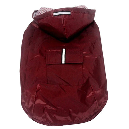 Dog Raincoat Waterproof Hoodie Jacket Rain Poncho Pet Rainwear Clothes with Reflective Stripe for All Sizes Big Puppies