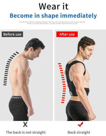 3XL 4XL Magnetic Slouching Corrective Shoulder Orthopedic Spine Pain Relief Back Brace Support Scoliosis Posture Corrector Belt