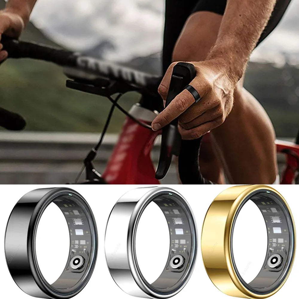 Smart Ring Men Women with Charging Case,Heart Rate Blood Oxygen,Pressure Monitor,Sleep monitoring 5ATM Waterproof For Android iOS