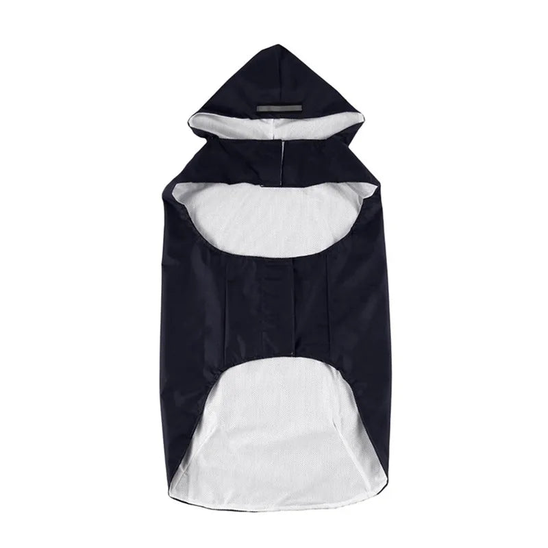 Dog Raincoat Waterproof Hoodie Jacket Rain Poncho Pet Rainwear Clothes with Reflective Stripe for All Sizes Big Puppies