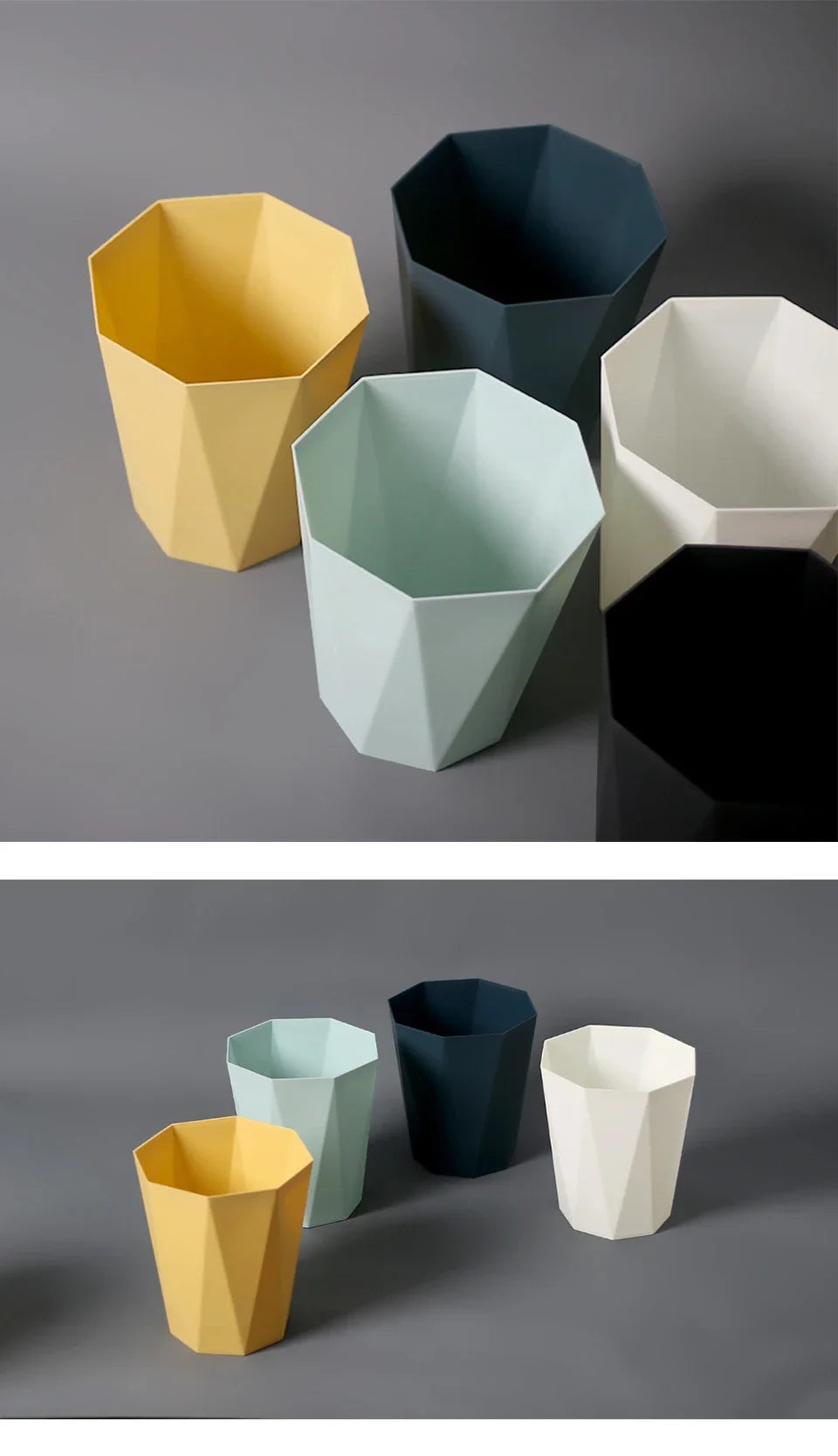 Large Plastic Trash Can - Multi-Purpose Open Basket for Bathroom Kitchen Office