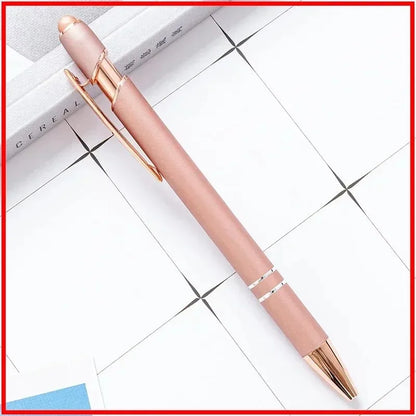 50pcs Light Metal Ballpoint Pen Touch Screen Pen Office School Advertising Pen Custom Logo Text Engraving Laser Engraving