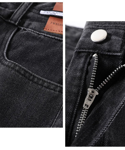 Slim Wide Leg Denim Jeans High Waist Double Bule Straight Cut Pants for Women Bla ey Autumn New Arrival Faionable Wea...