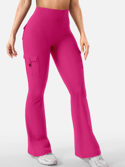 Newest Women Wide Leg High Stretch Yoga Leggings Naked Feeling Compression Fitness Workwear with Pockets Yoga Pant