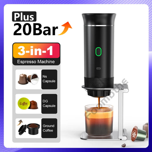 Portable Wireless Espresso Coffee Maker - 3-in-1 Travel Machine for Car  Camping - ZOOMNSTORE