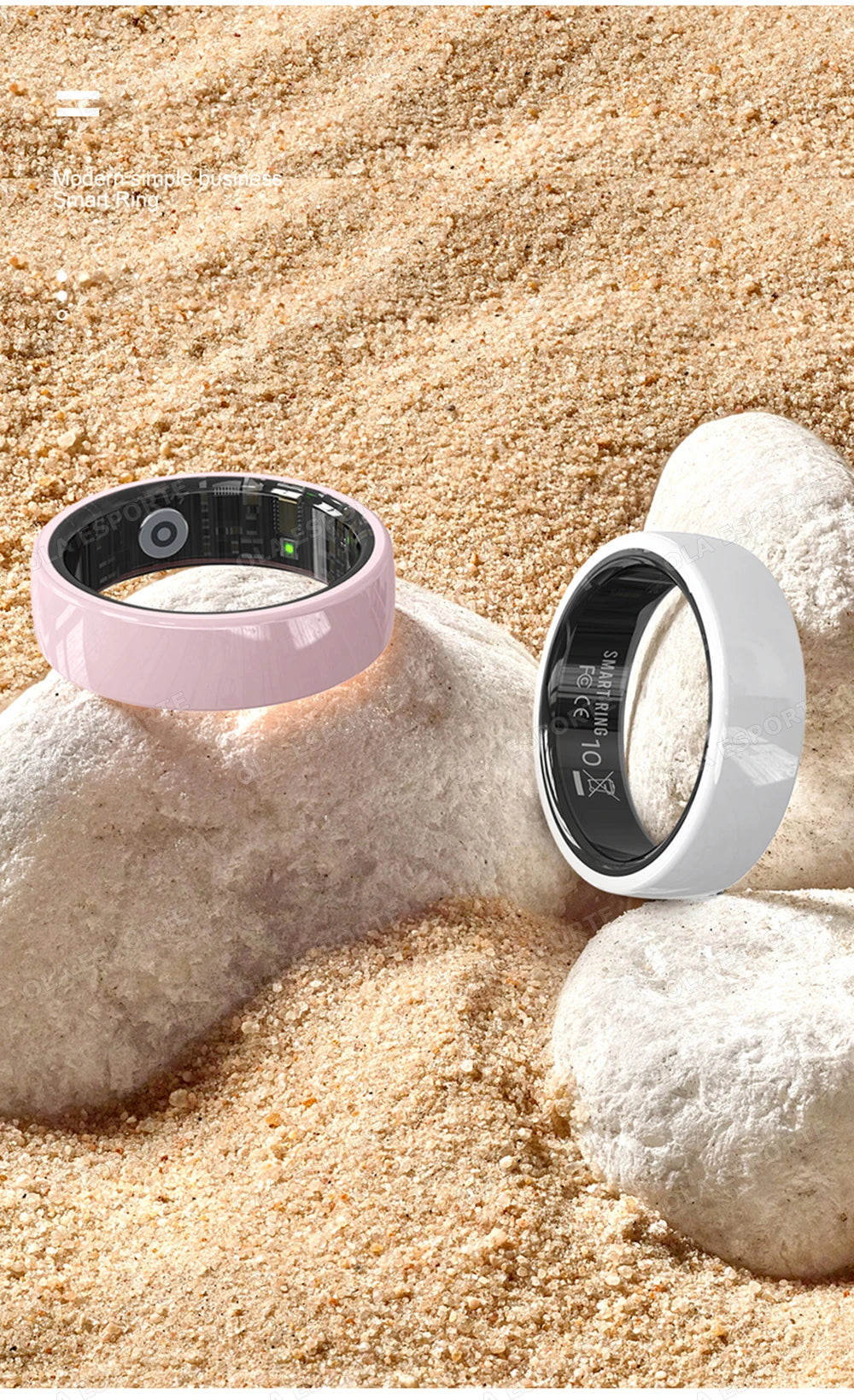 Smart Ring Couple Space Interaction Health and Sleep Monitor Multi Sport Mode Gesture Control 5ATM Waterproof with Charging Case