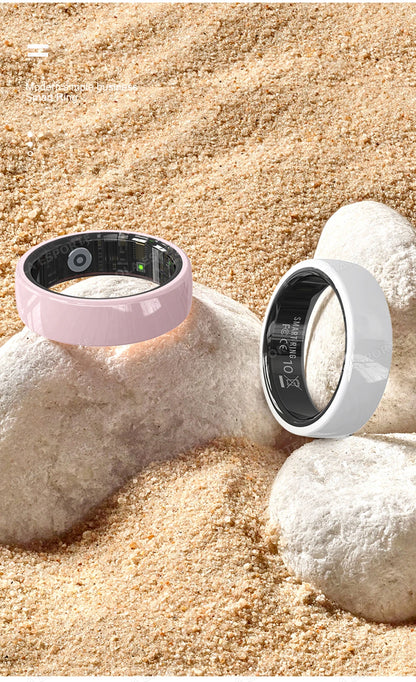 Smart Ring Couple Space Interaction Health and Sleep Monitor Multi Sport Mode Gesture Control 5ATM Waterproof with Charging Case