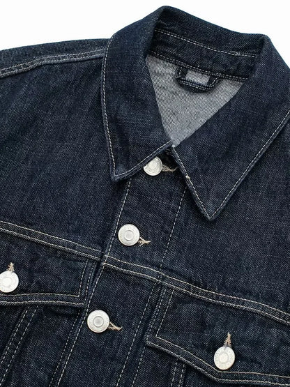 Women Denim Jacket – Single Breasted Blue Vintage Lapel Jacket With Pockets