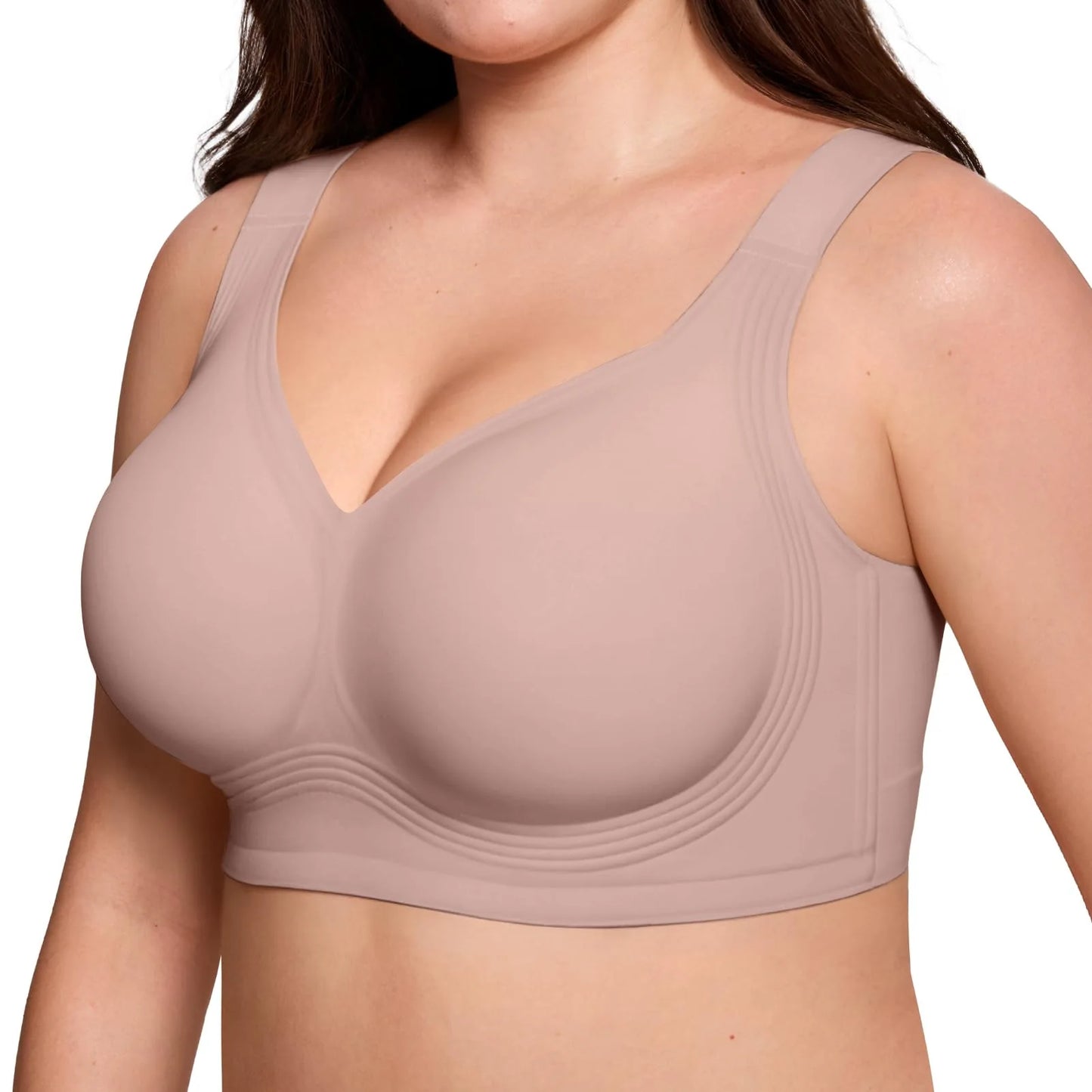 Plus Size  Push Up Jelly Bra Seamless No Underwire Bras Full Coverage Brassiere Hide Back Fat Tshirt Bras Comfort Daily Bralette