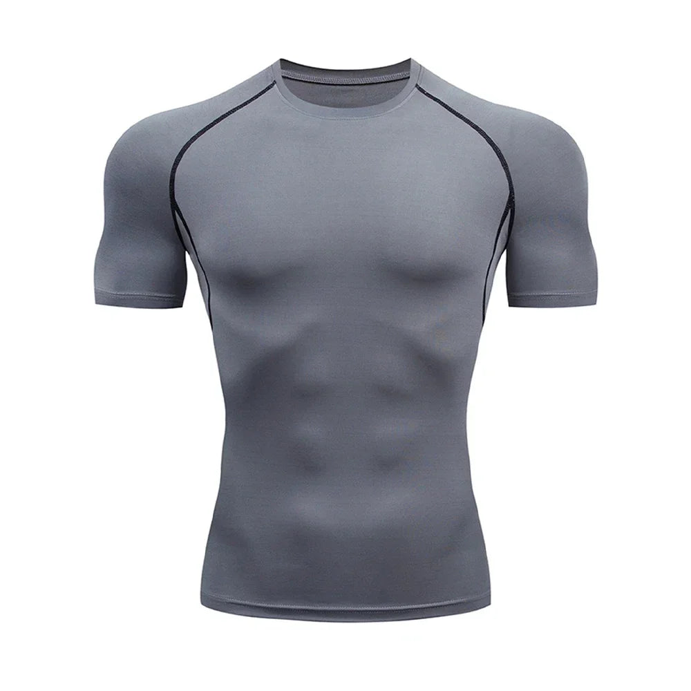 Men's Compression Shirt - Breathable Bodybuilding Tee | Quick Dry Workout Top