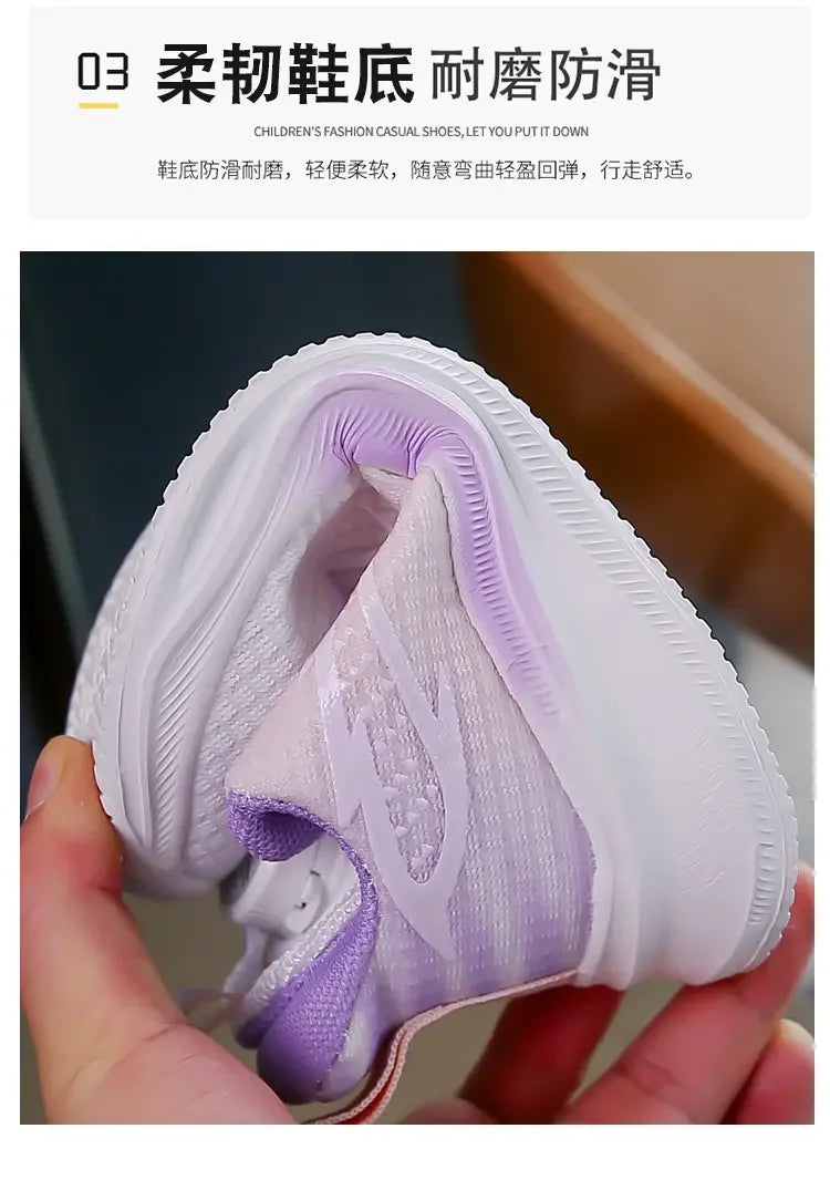 Firm Stitching Kids Mesh Casual Sport Shoes Breathable Raw Material Solid Structure Fitness Outdoor Play Shoes