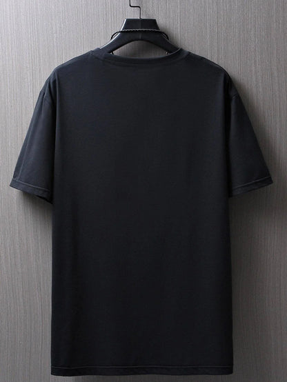 Men Graphic T Shirt - Minimalist Smile Print Cotton Tee | Breathable Summer Casual