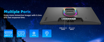 27 Inch Gaming Monitor - 2K 1440P IPS, 300Hz Refresh Rate, 0.8ms Response Time