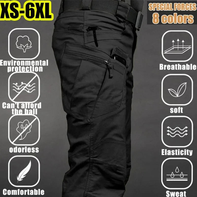 6XL Plus Size Men's Tactical Cargo Pants Outdoor Casual Sports Hiking Fishing Waterproof Multi-pocket Trousers