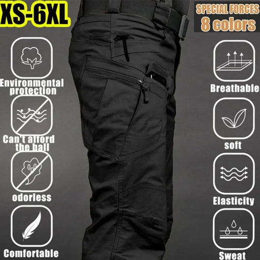 6XL Plus Size Men's Tactical Cargo Pants Outdoor Casual Sports Hiking Fishing Waterproof Multi-pocket Trousers