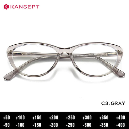 Computer Glasses Women | Anti Glare Cat Eye Reading Glasses With Clear Lenses & Plastic Frame