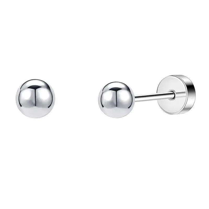 Stainless Steel Stud Earrings – Heart Moon Cartilage Ball Studs for Women’s Body Piercing