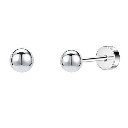 Stainless Steel Stud Earrings – Heart Moon Cartilage Ball Studs for Women’s Body Piercing