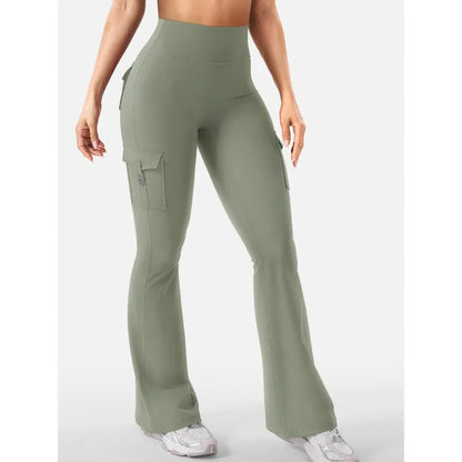 Newest Women Wide Leg High Stretch Yoga Leggings Naked Feeling Compression Fitness Workwear with Pockets Yoga Pant