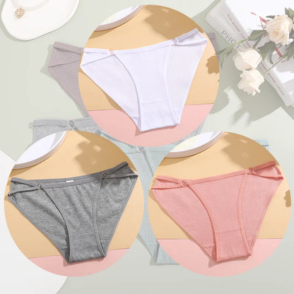 Women's Cotton Panties - 3PCS Breathable Cotton Briefs | Comfortable Striped Underwear